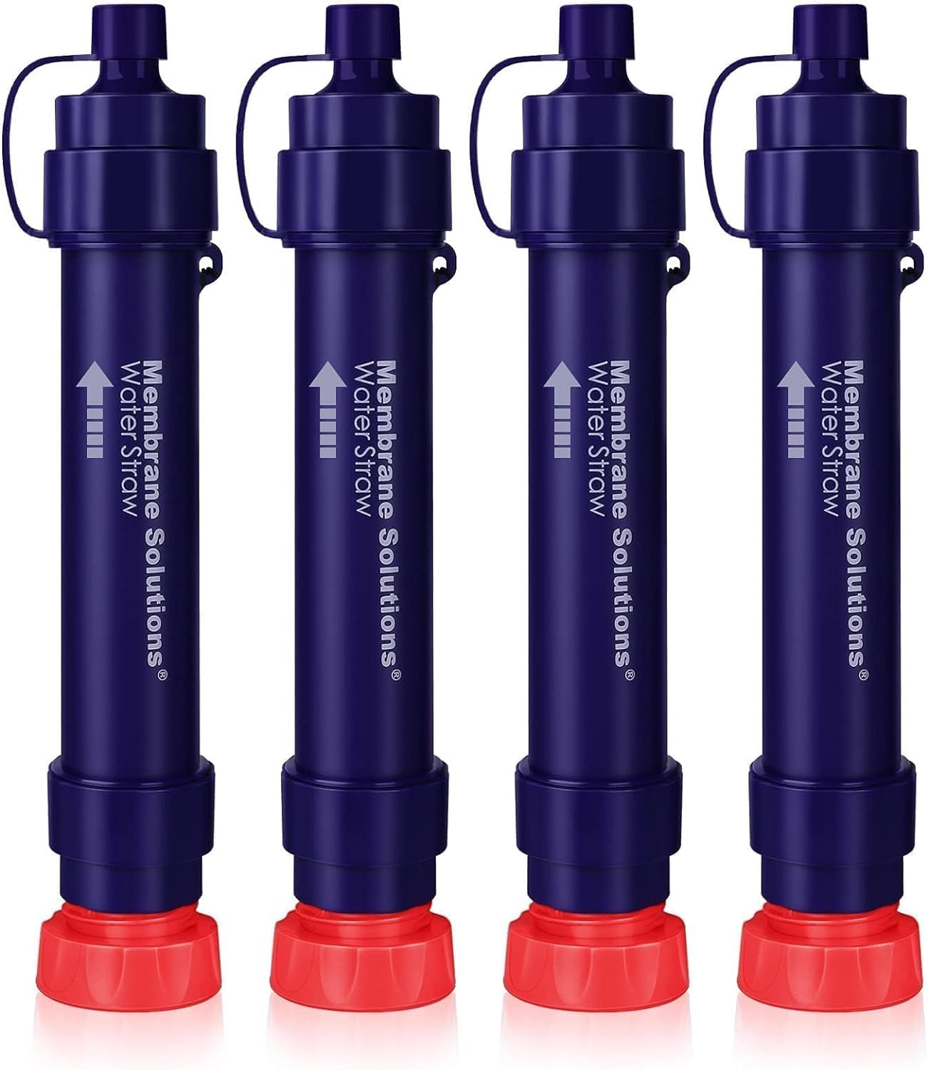 Membrane Solutions Water Filter Straw WS02, Detachable 4-Stage 0.1-Micron Portab...