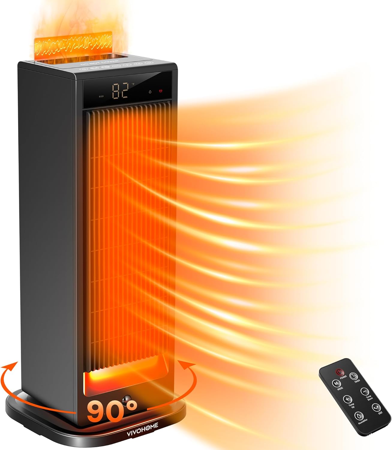 VIVOHOME Space Heater with Humidifier, Electric Space Heater for Indoor Use, 150...