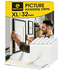 Emitever Picture Mounting Strips, Heavy Duty Adhesive Strips 32 Pairs (64 Strips...