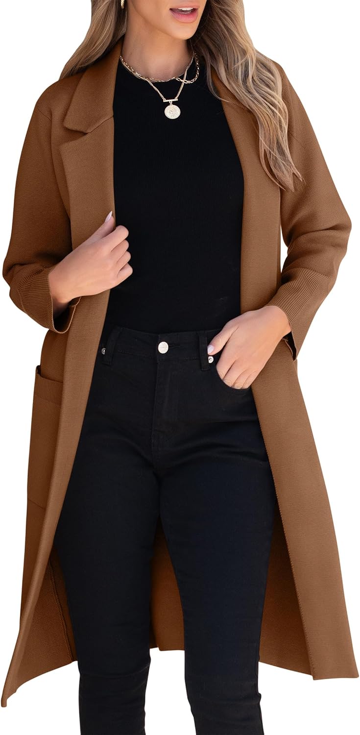ANRABESS Women Cardigan Sweater Jackets Open Front Thick Knit Oversized Blazer C...