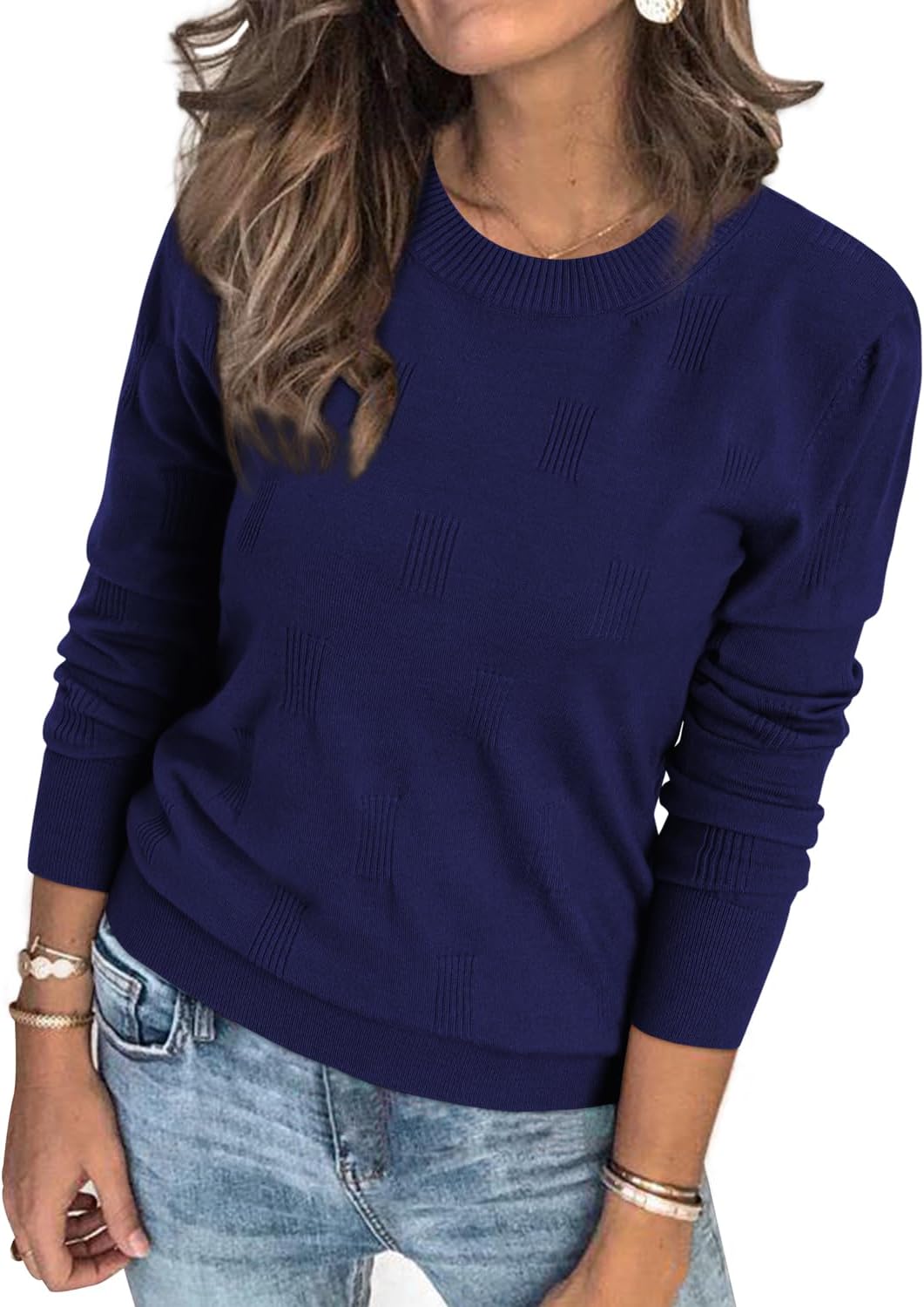 Arach&Cloz Womens Jumpers UK Short Long Sleeve Crew Neck Ladies Knitted Tops Cas...