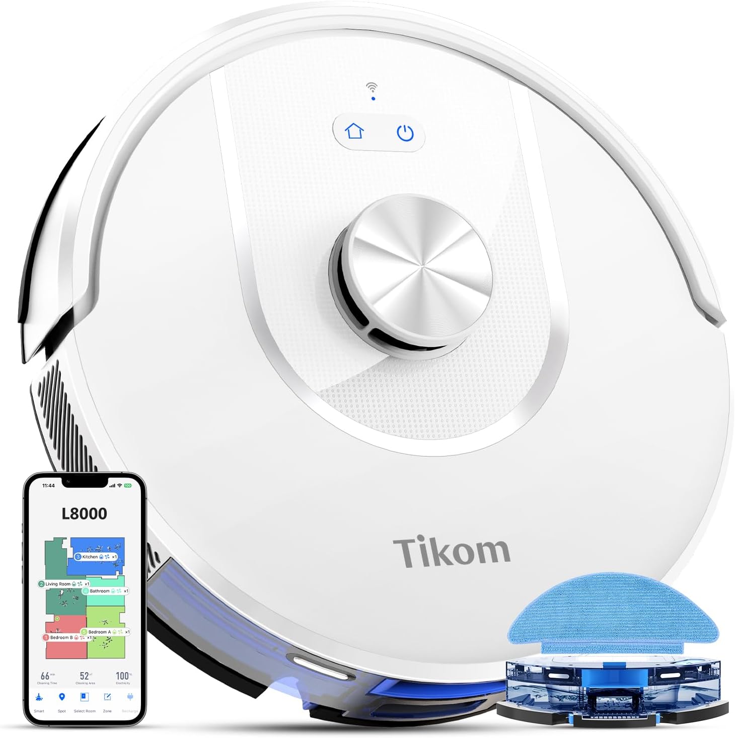Tikom Robot Vacuum and Mop, L8000 Laser LiDAR Navigation Robotic Vacuum, 150Mins...