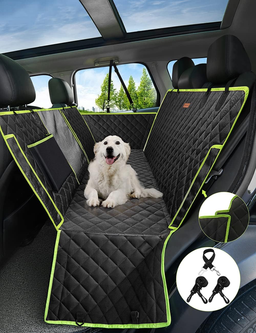 nzonpet 4-in-1 Dog Car Seat Cover, 100% Waterproof Scratchproof Dog Hammock with...