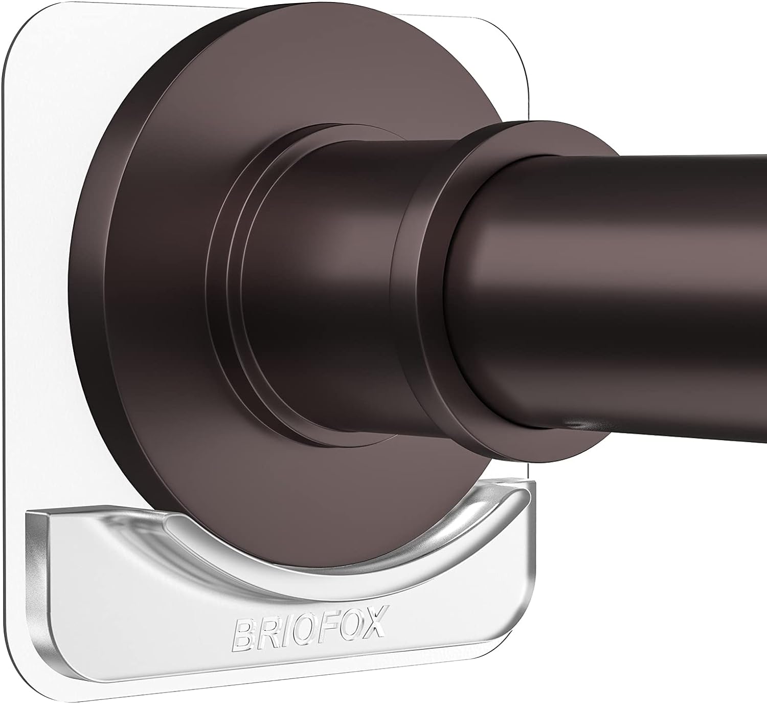 BRIOFOX Extra-Large Adhesive Shower Curtain Rod Holder | No Drilling | Invisible...