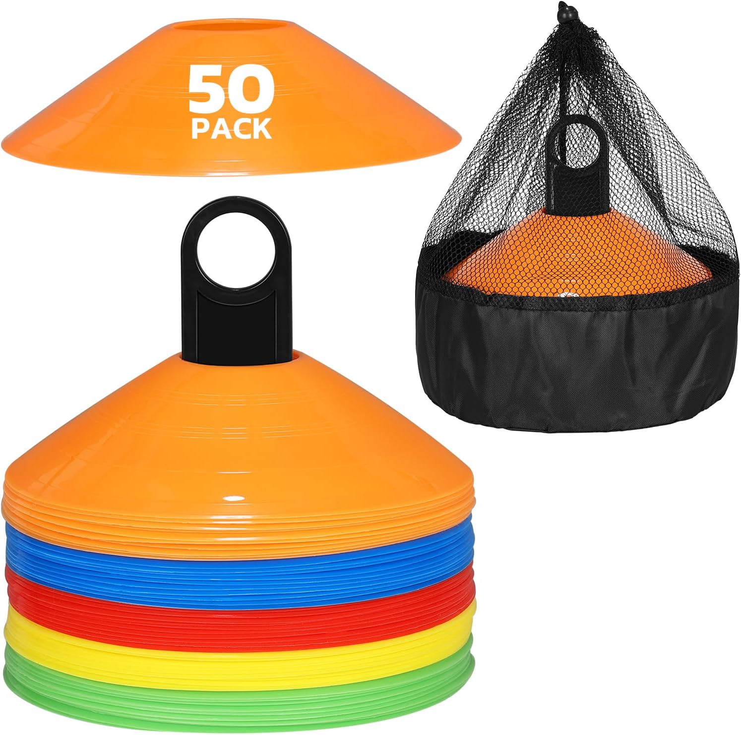 GHB Sports Marking Football Cones Football Training Cones Marker Cones Discs Set...