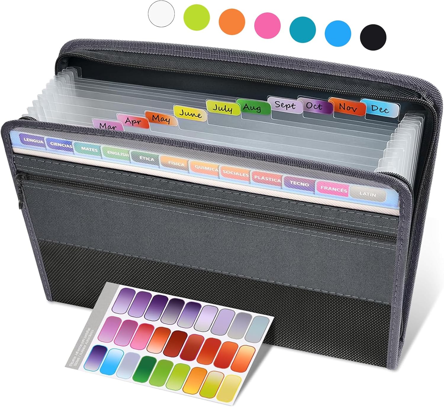 Sooez Accordion File Organizer with Safe Zipper, 12 Pocket Expanding File Folder...