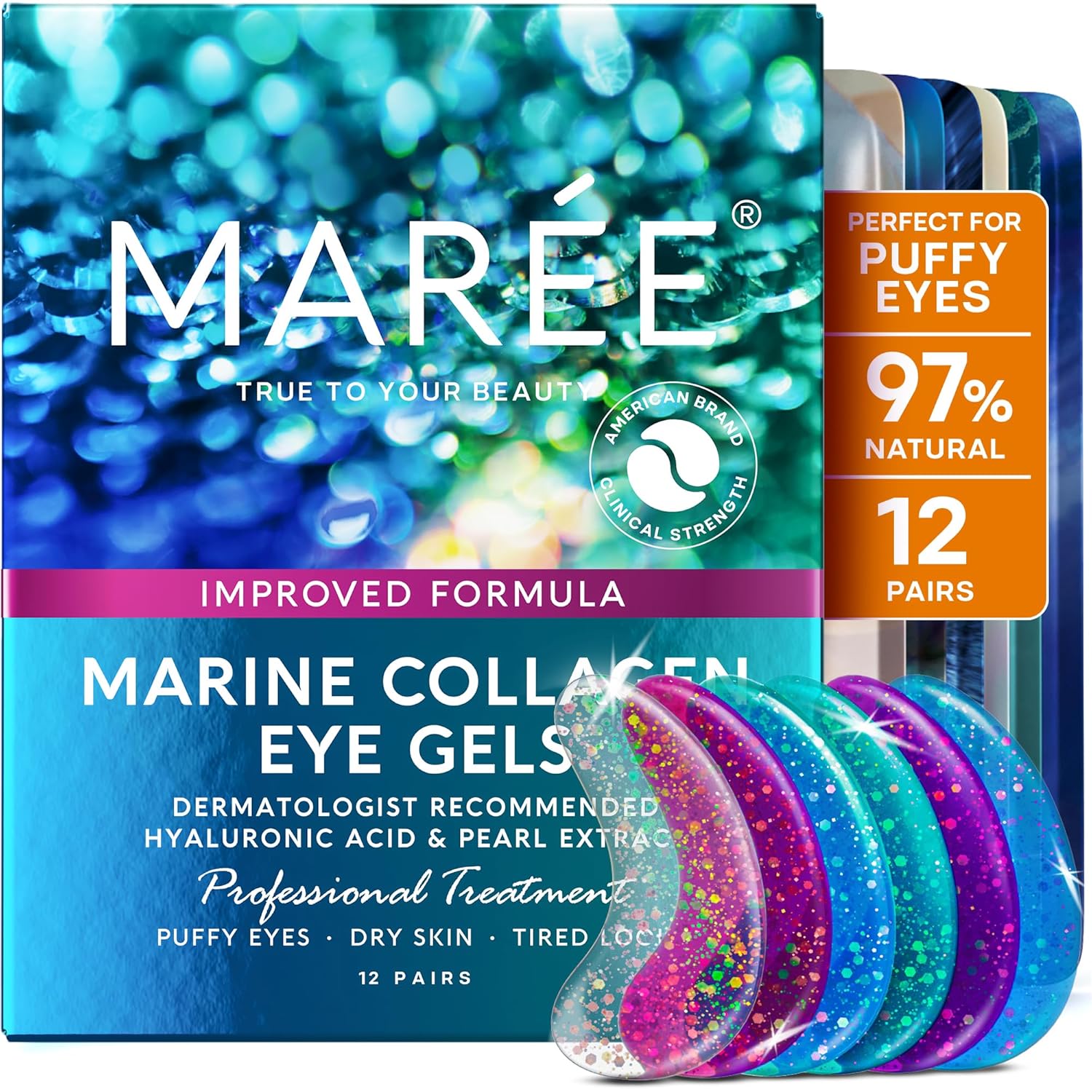 MAREE Eye Gels - Under Eye Patches for Puffy Eyes and Dark Circles with Natural...