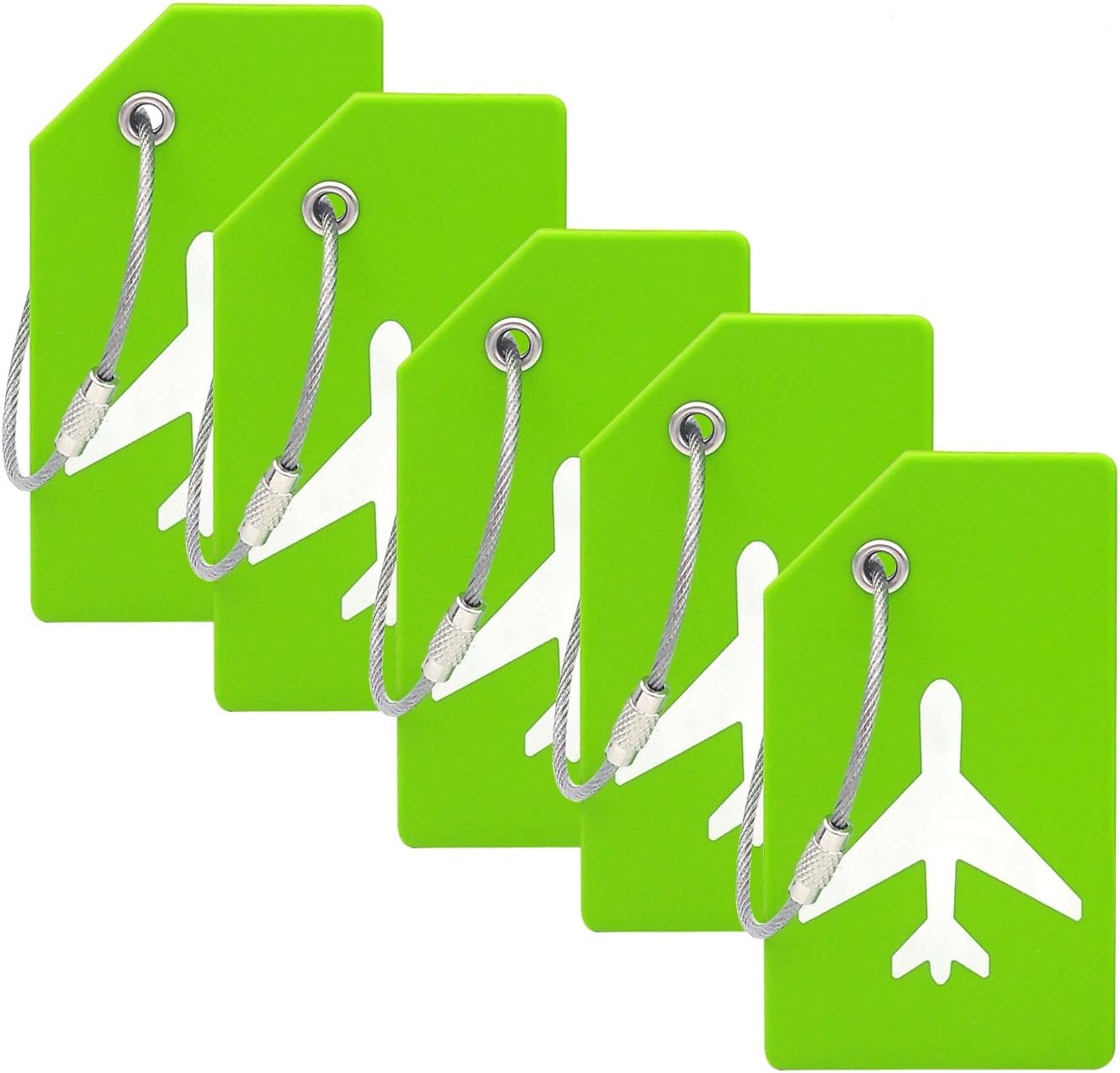 5Pack Silicone Luggage Tag with Name ID Card Perfect to Quickly Spot Luggage Sui...