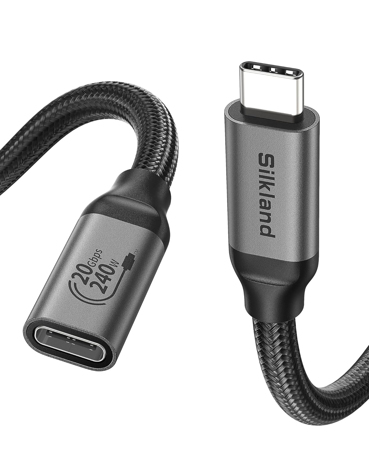 Silkland 20Gbps USB C Extension Cable 2M [4K@144Hz/5K 4K@60Hz], USB C Extender V...