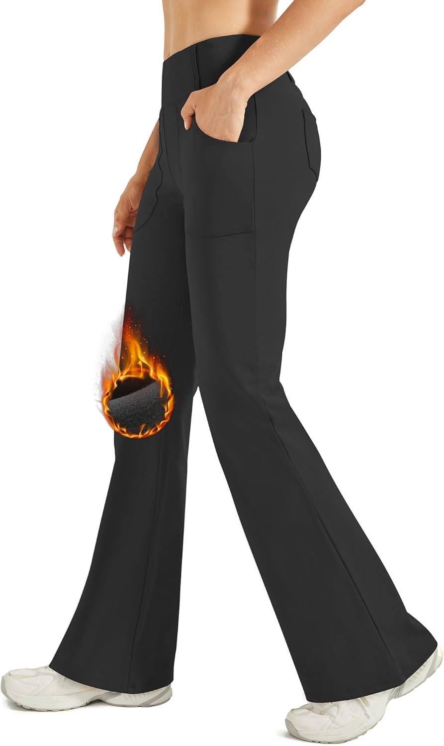 G4Free Fleece Lined Leggings Women Yoga Dress Pants with 4 Pockets Stretchy Work...
