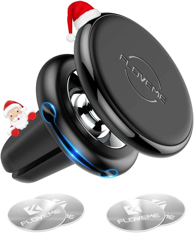 FLOVEME Magnetic Phone Car Mount Air Vent Magnet 4 Metal Plates Universal Mobile...