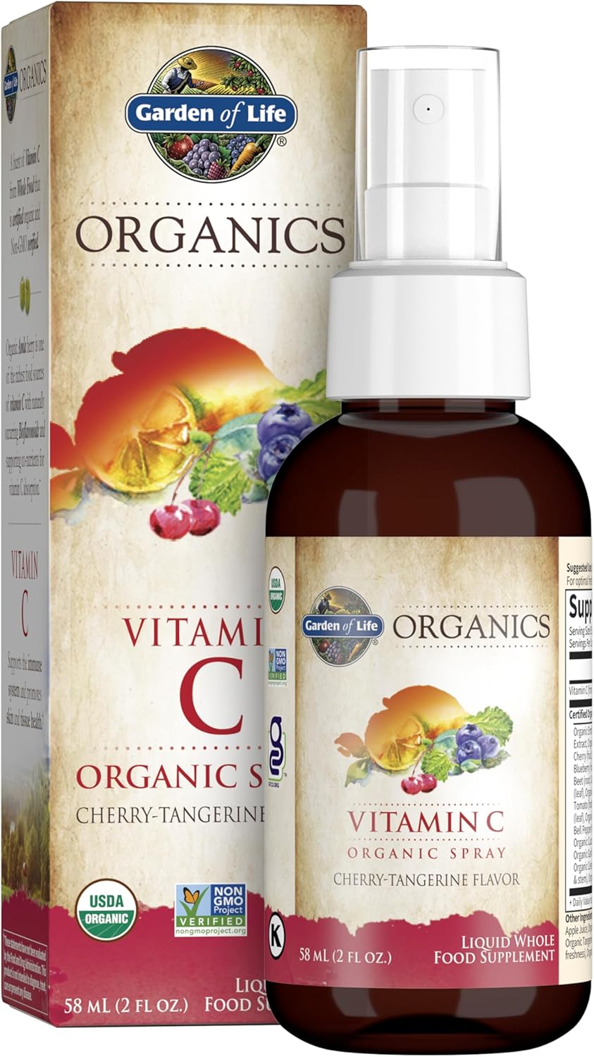 Garden of Life Organics Vitamin C for Kids and Adults, Organic Vitamin C Spray f...