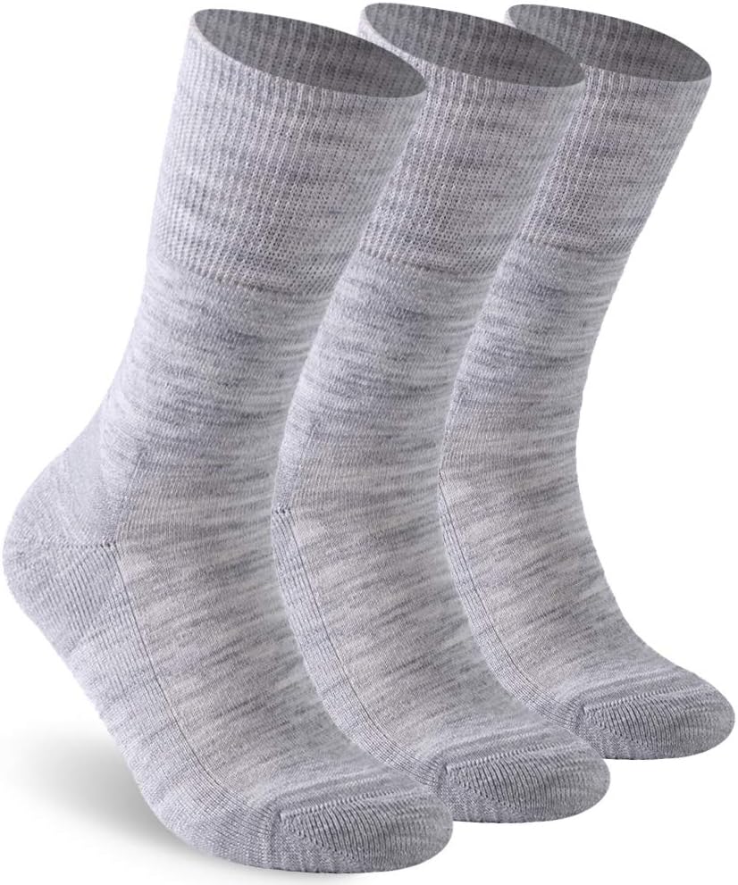 Facool Diabetic Socks for Men Women, Merino Wool Non-Binding Top Crew Socks with...