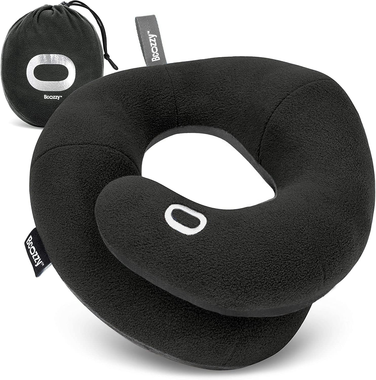 BCOZZY Travel Neck Pillow for Airplane– Patented Double Support for Head, Neck,...