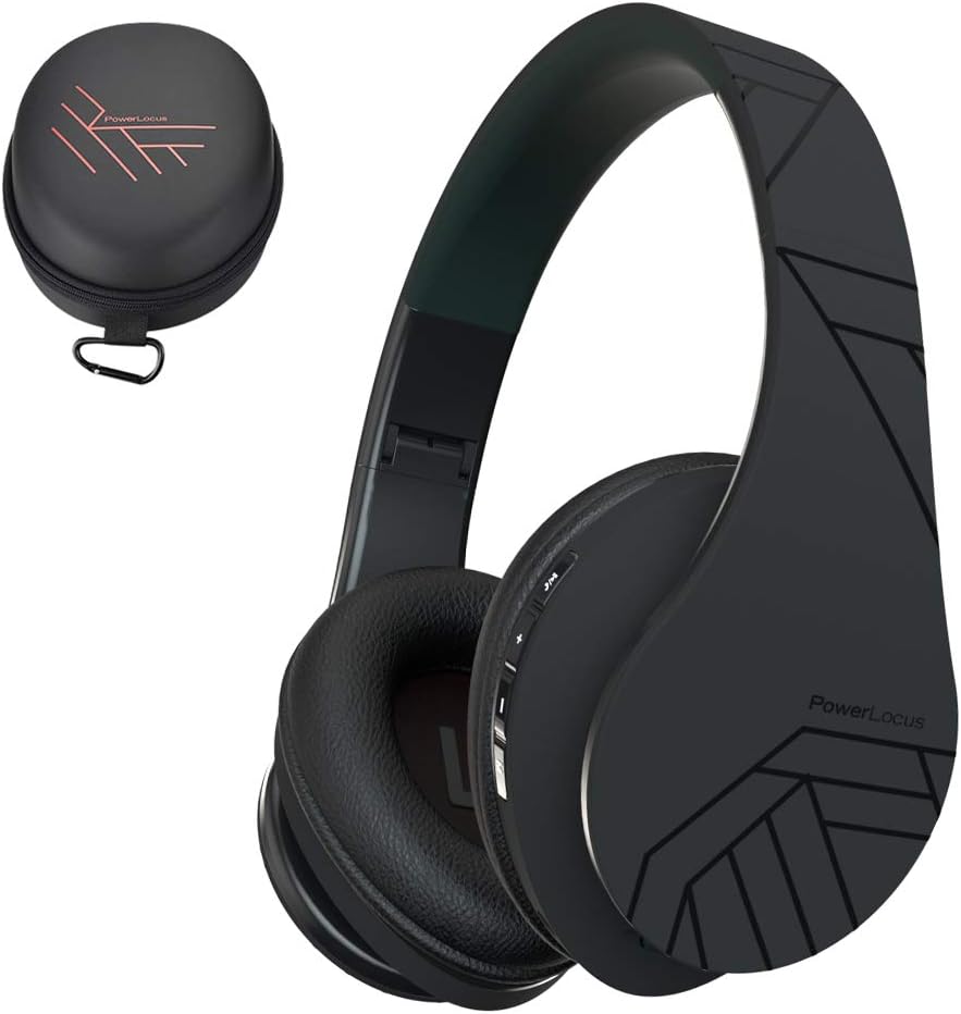 PowerLocus Bluetooth Over-Ear Headphones, Wireless Stereo Foldable Headphones Wi...