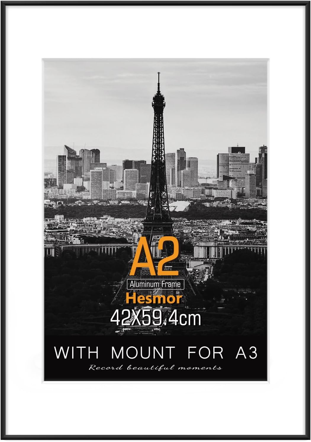 Hesmor A2 Aluminum Acrylic Picture Frame in Black...
