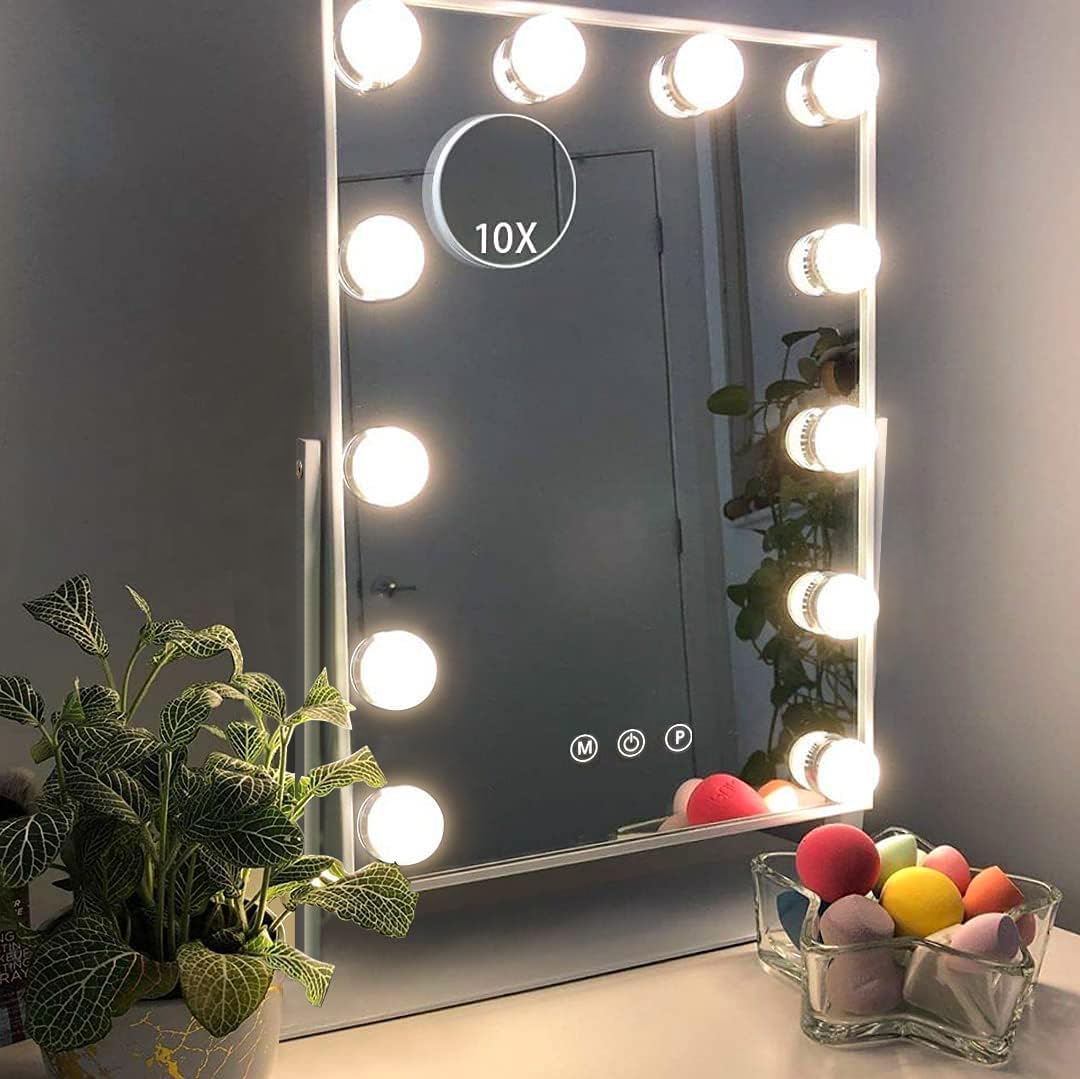 Hansong Vanity Mirror with Lights Makeup Mirror with Lights 12 Dimmable Bulbs Ho...
