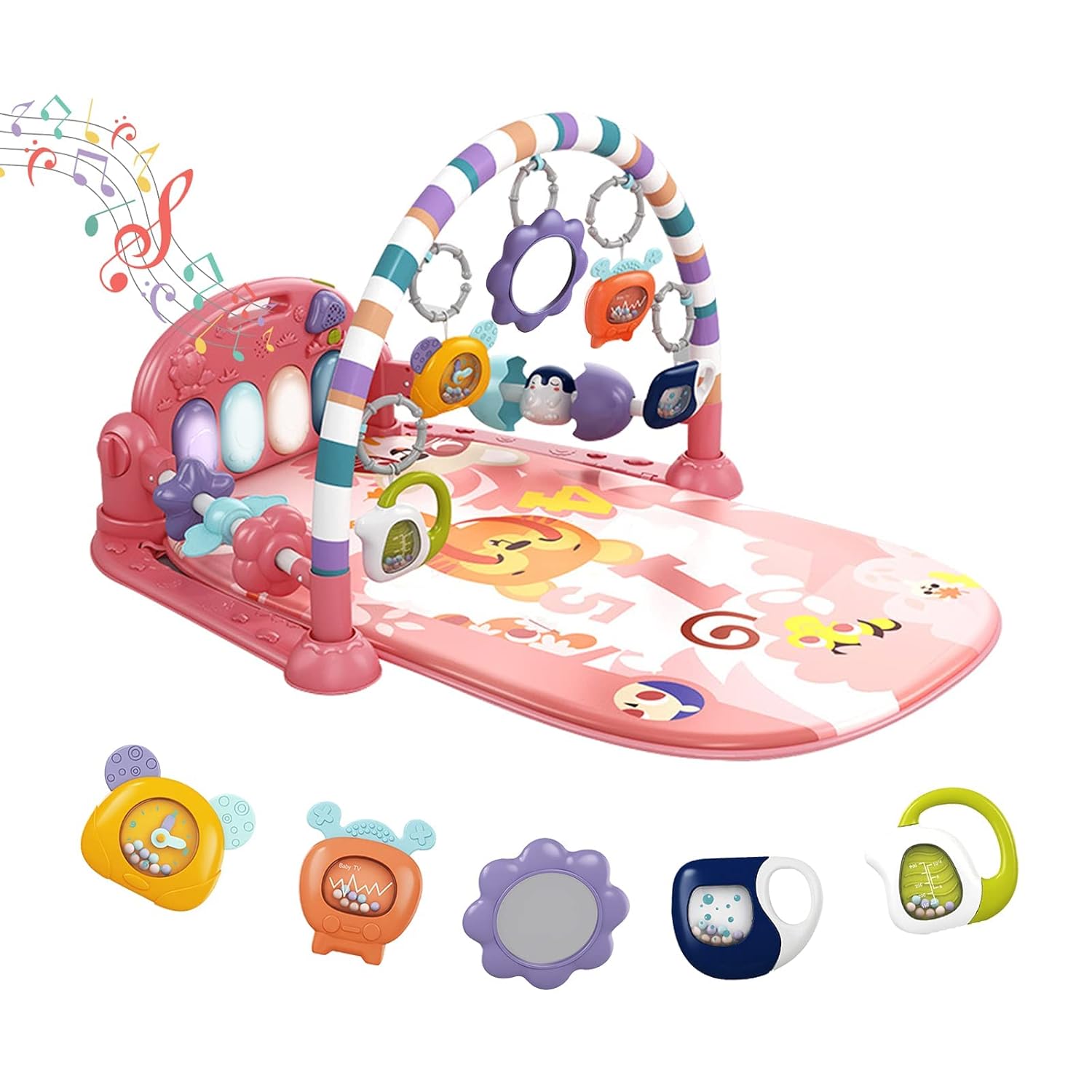 dearlomum Baby Play Mat Baby Gym,Funny Play Piano Tummy Time Baby Activity Mat w...