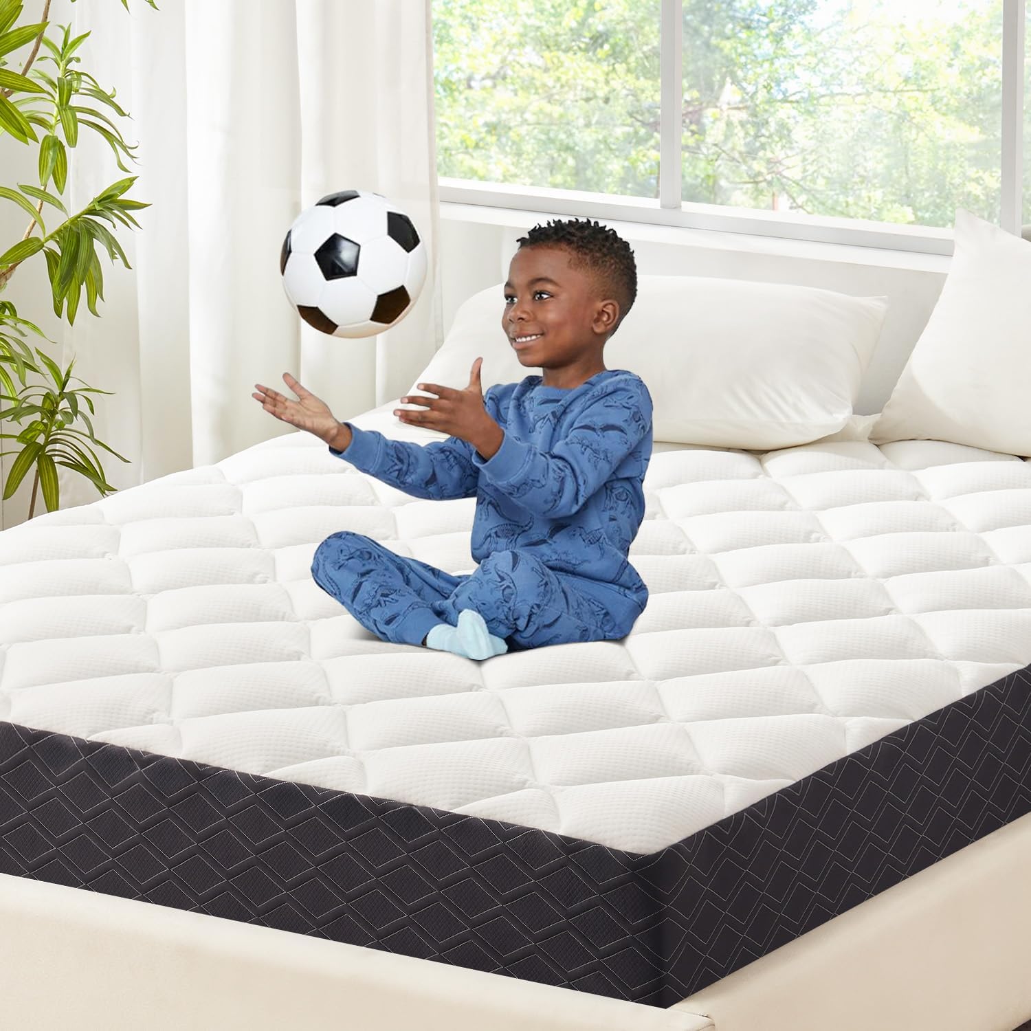 5 Inch Twin Mattress for Kids Adults Cooling Gel-Memory Foam Plus Pillowtop, Bre...