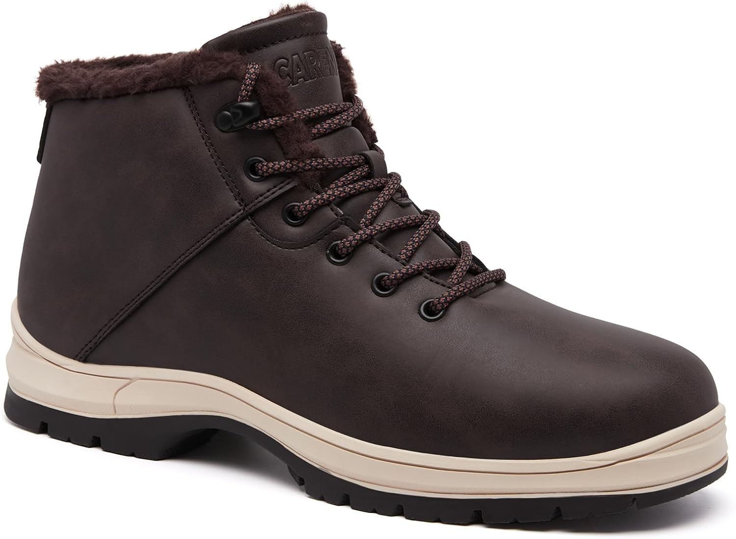 Mens Winter Snow Boots Water Resistant Warm Fur Lined Anti Slip Work Ankle Shoes...