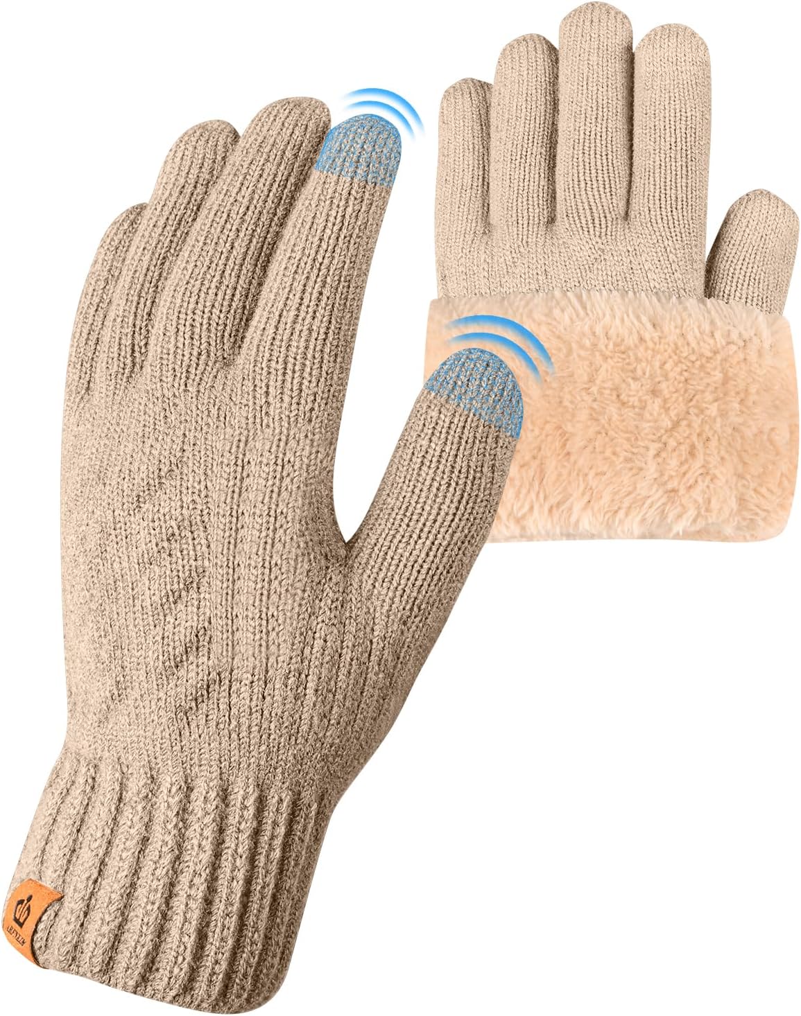 Thermal Winter Gloves-Fleece Lining Touch Screen Knit Stretchy Warm Gloves for R...