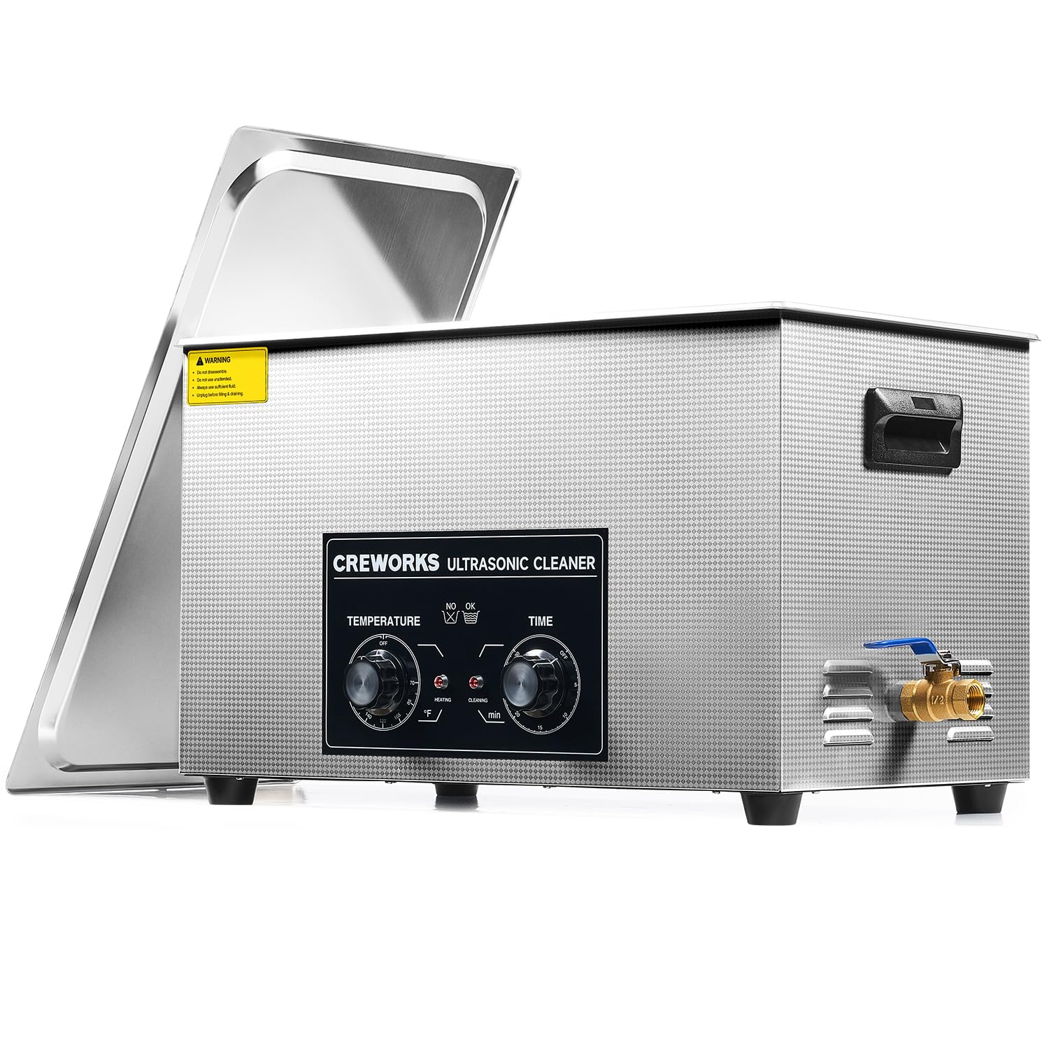 CREWORKS 30L Ultrasonic Cleaner with Heater & Timer, 600W 304 Stainless Steel So...