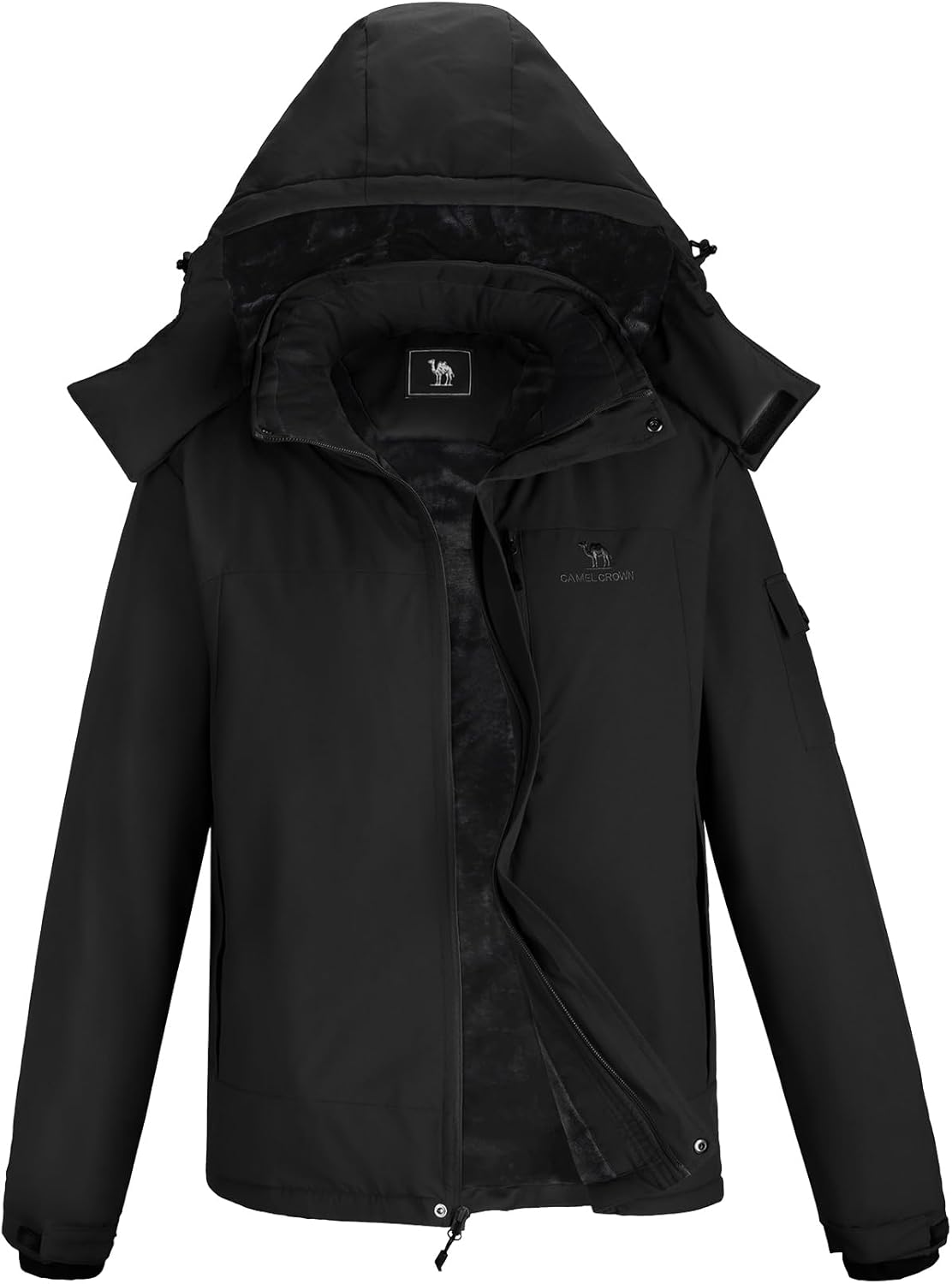 CAMEL CROWN Mens Winter Coat Waterproof Ski Jacket with Fleece Lining Warm Windp...