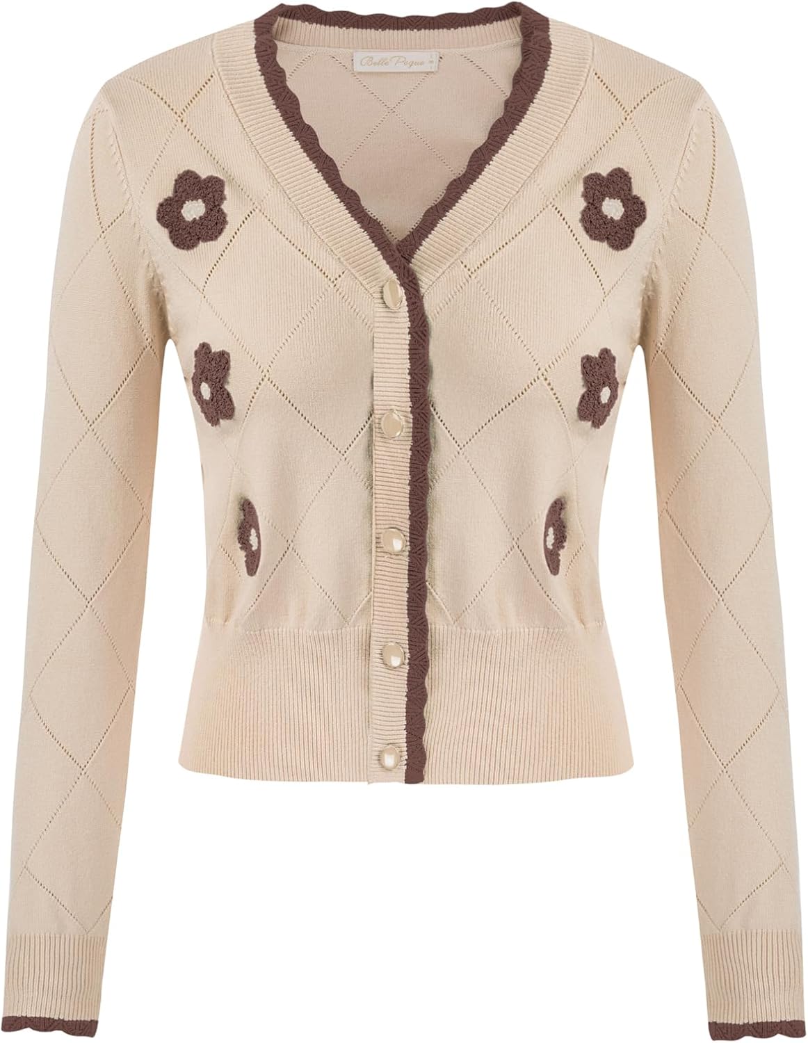 Belle Poque Long Sleeve Cardigan Sweater for Women Cropped Cardigan Shrugs Light...
