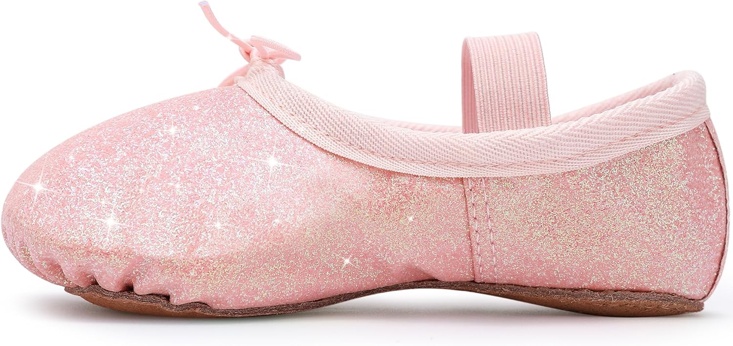 Ballet Shoes for Girls Glitter Ballet Dance Shoes Leather Dance Slippers Full So...