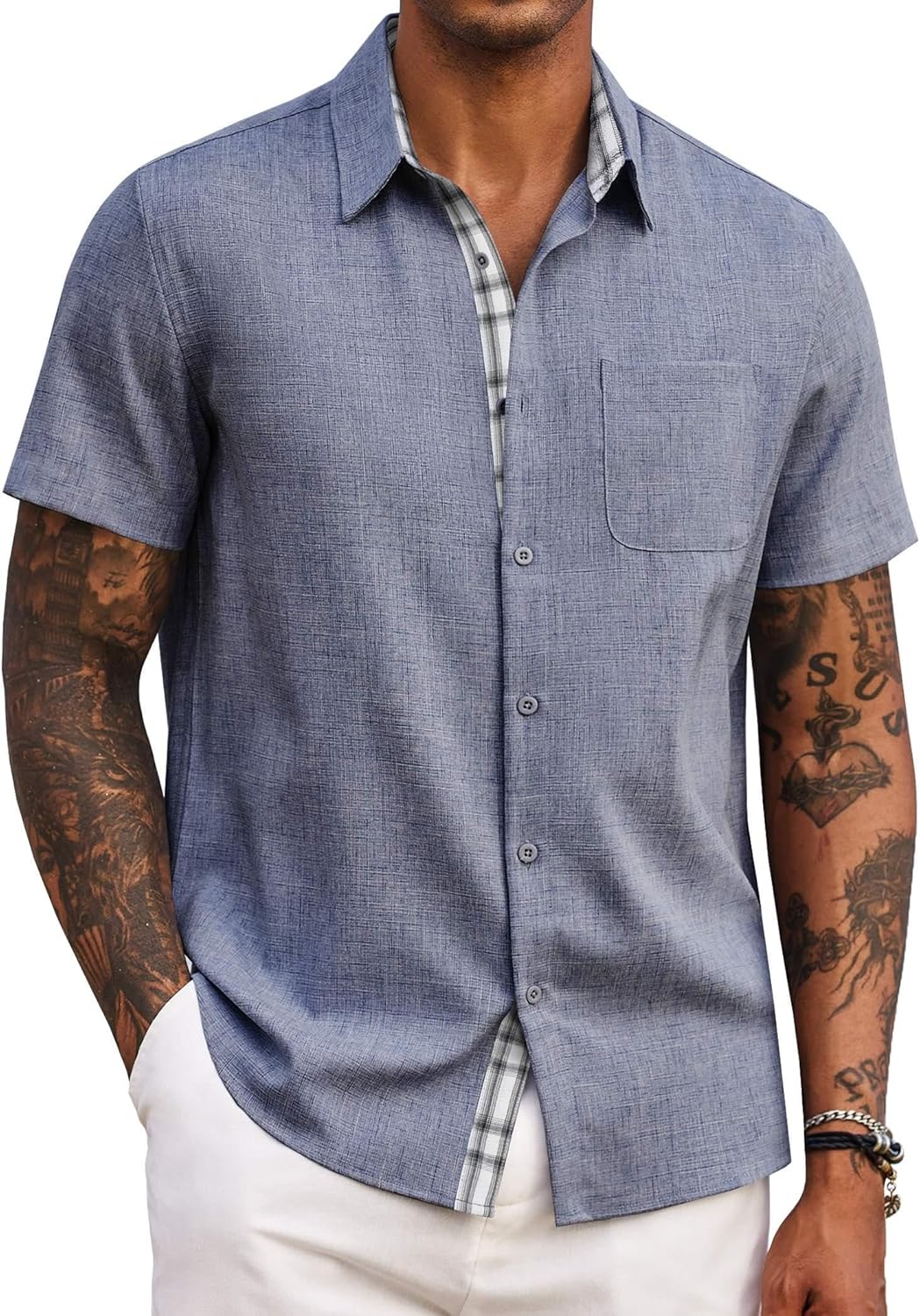 COOFANDY Men's Button Down Shirts Short Sleeve Casual Shirts Summer Beach Shirts...