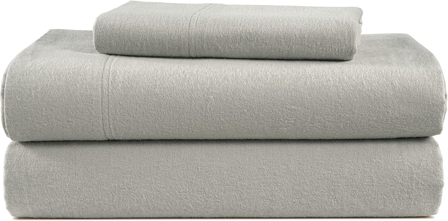 LANE LINEN 100% Cotton Flannel Sheets Twin Size - Brushed for Extra Softness - L...