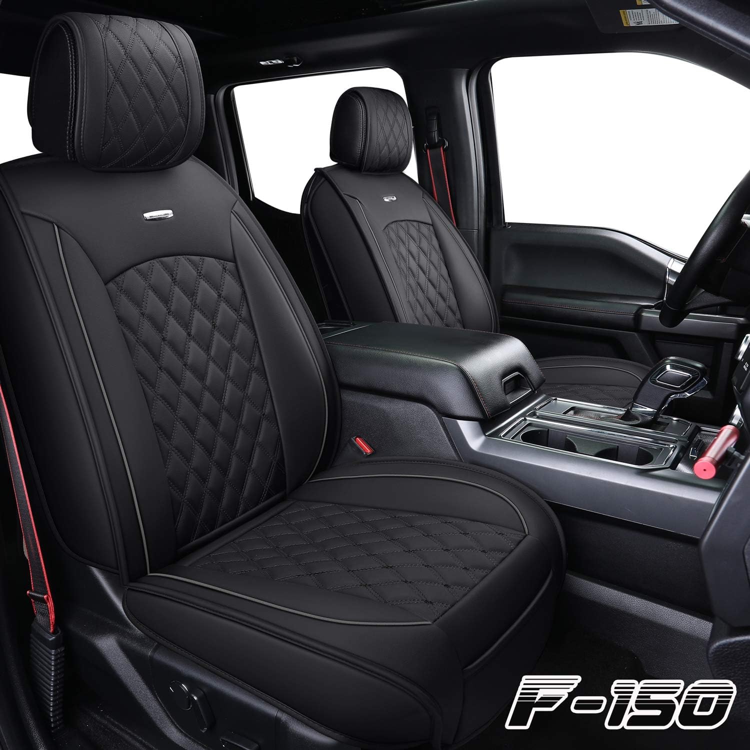 Aierxuan Car Seat Covers Full Set with Waterproof Leather, Automotive Vehicle Cu...