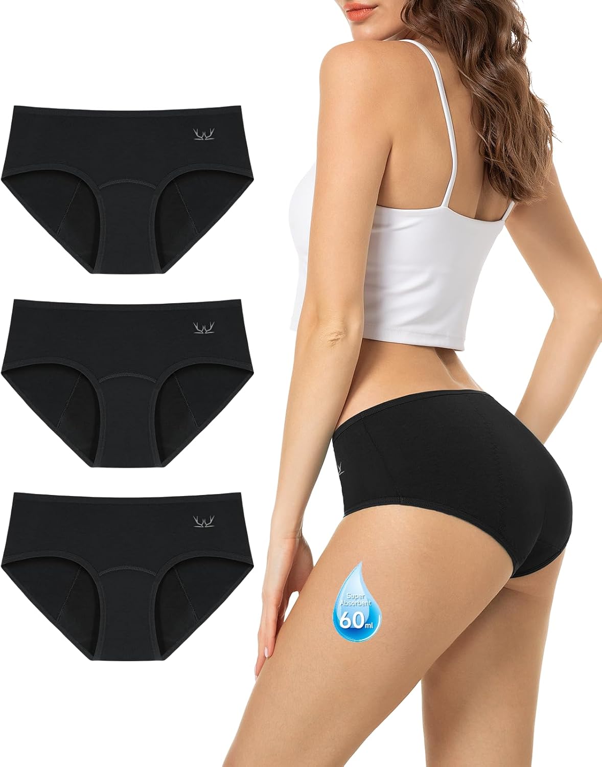 TANSTC Period Pants Heavy Flow 60ML Absorbency Period Underwear for Women Extra...