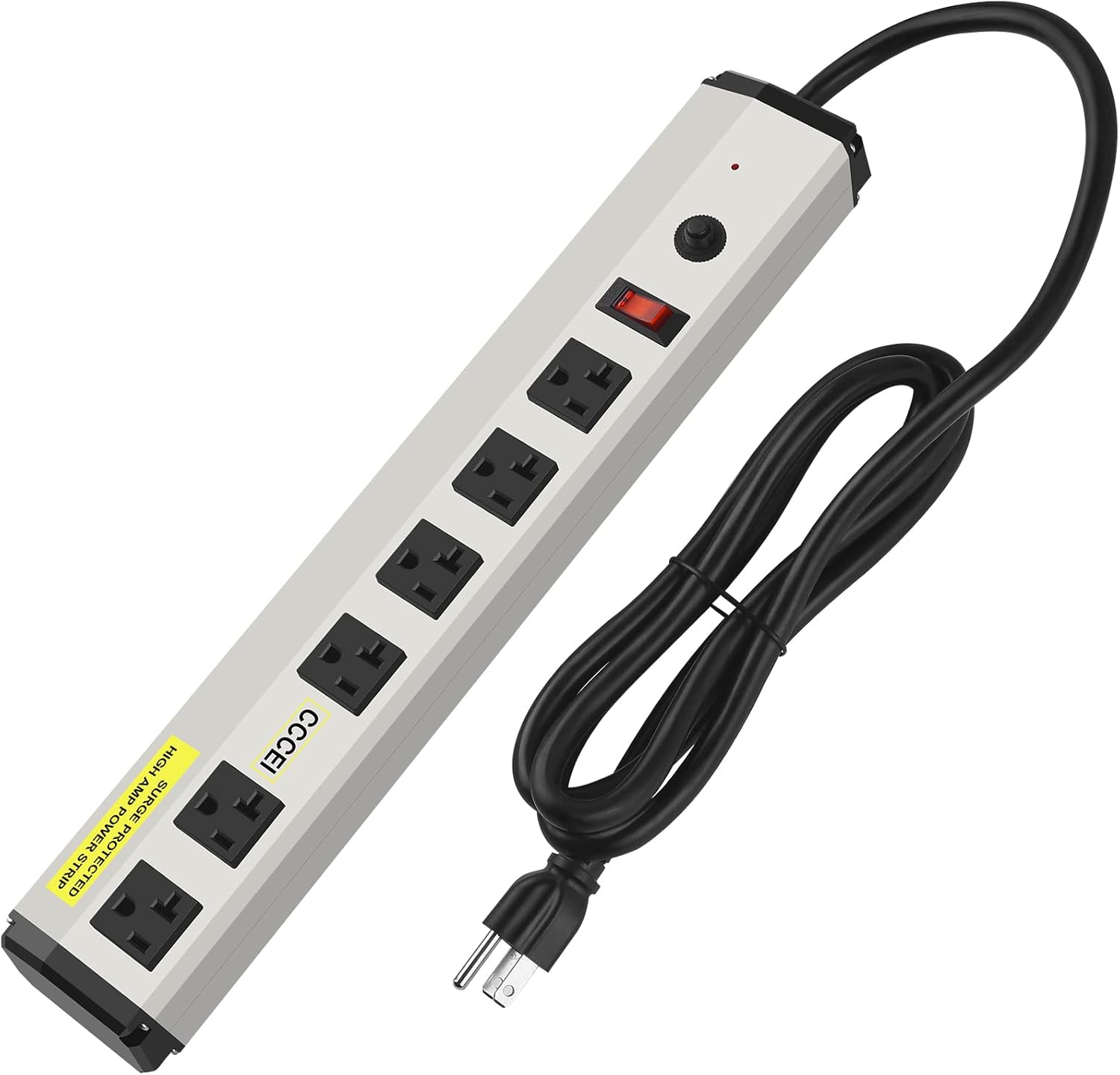 CCCEI Heavy Duty Power Strip Surge Protector 20 Amp, High Amp Industrial Shop Ga...