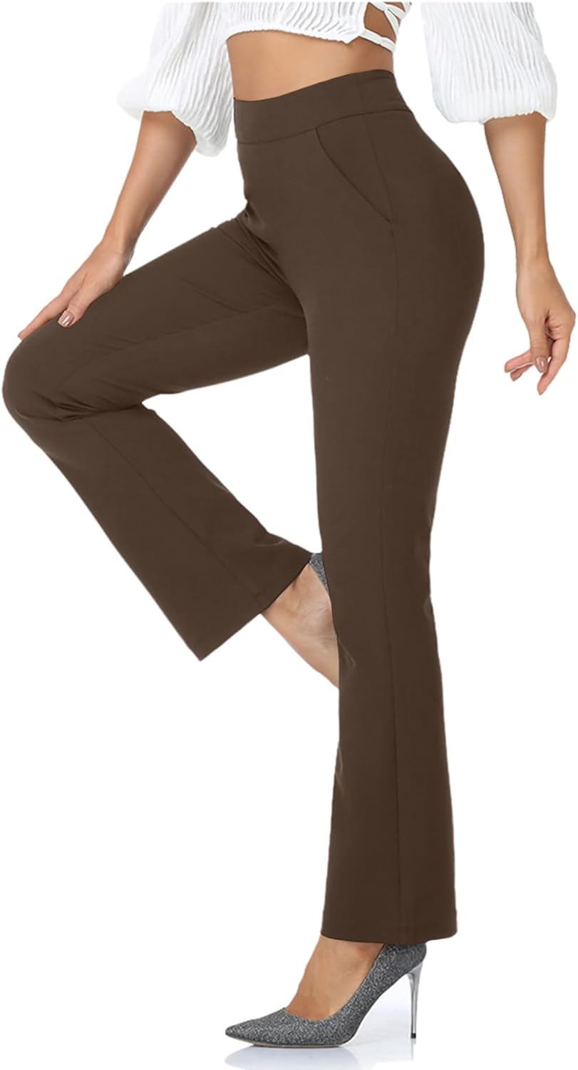 Agenlulu High Waisted Dress Pants for Women Regular/Tall Bootcut Elastic Waist P...