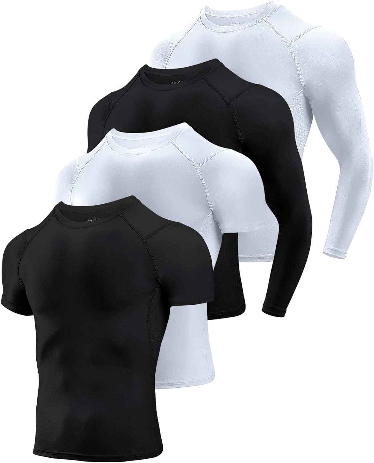Niksa Men's Compression Shirts, Short Sleeve Athletic Compression Tops Dry Worko...