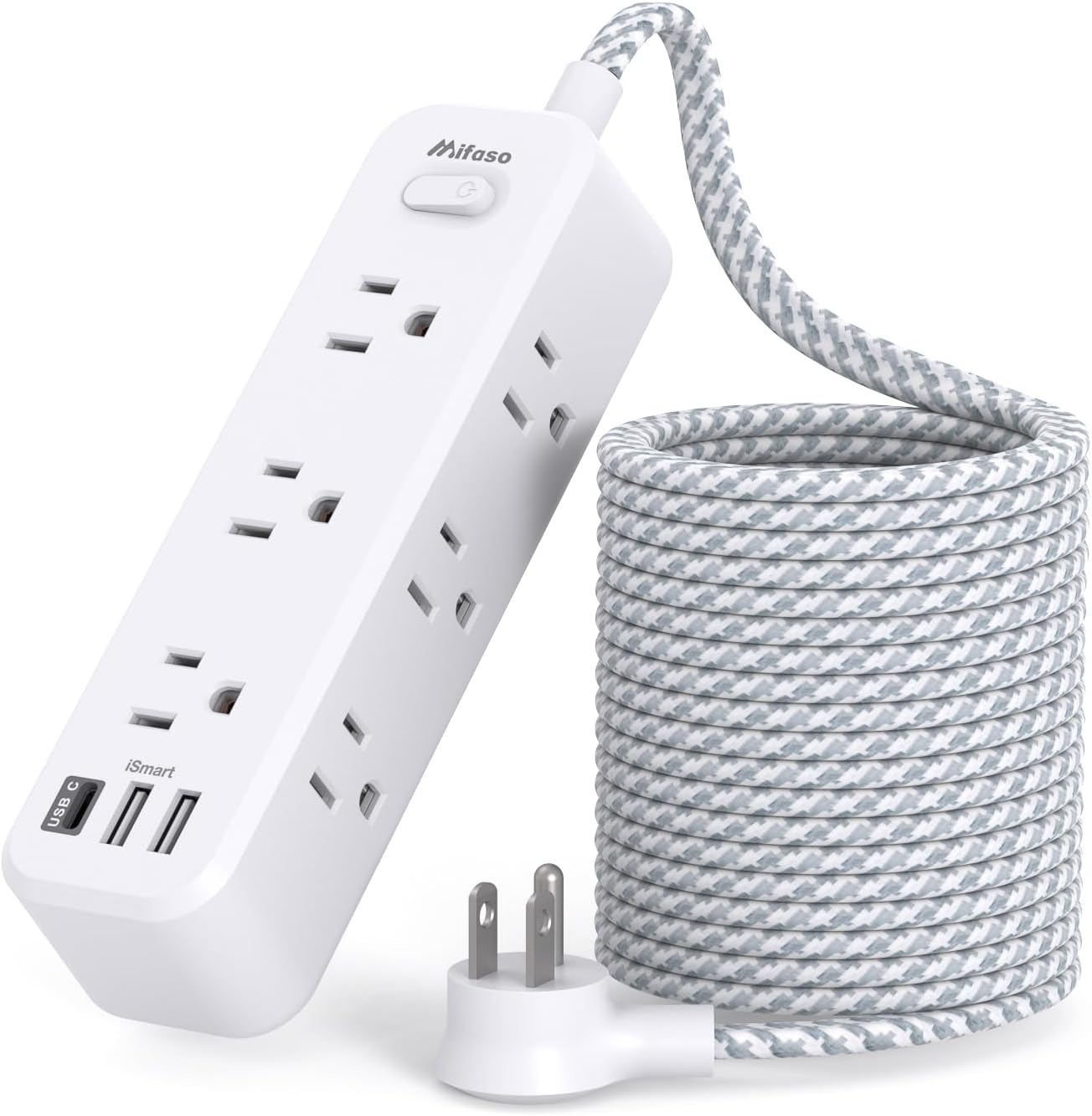 Extension Cord 15 ft, Surge Protector Power Strip, Long Extension Cord with 9 Ou...