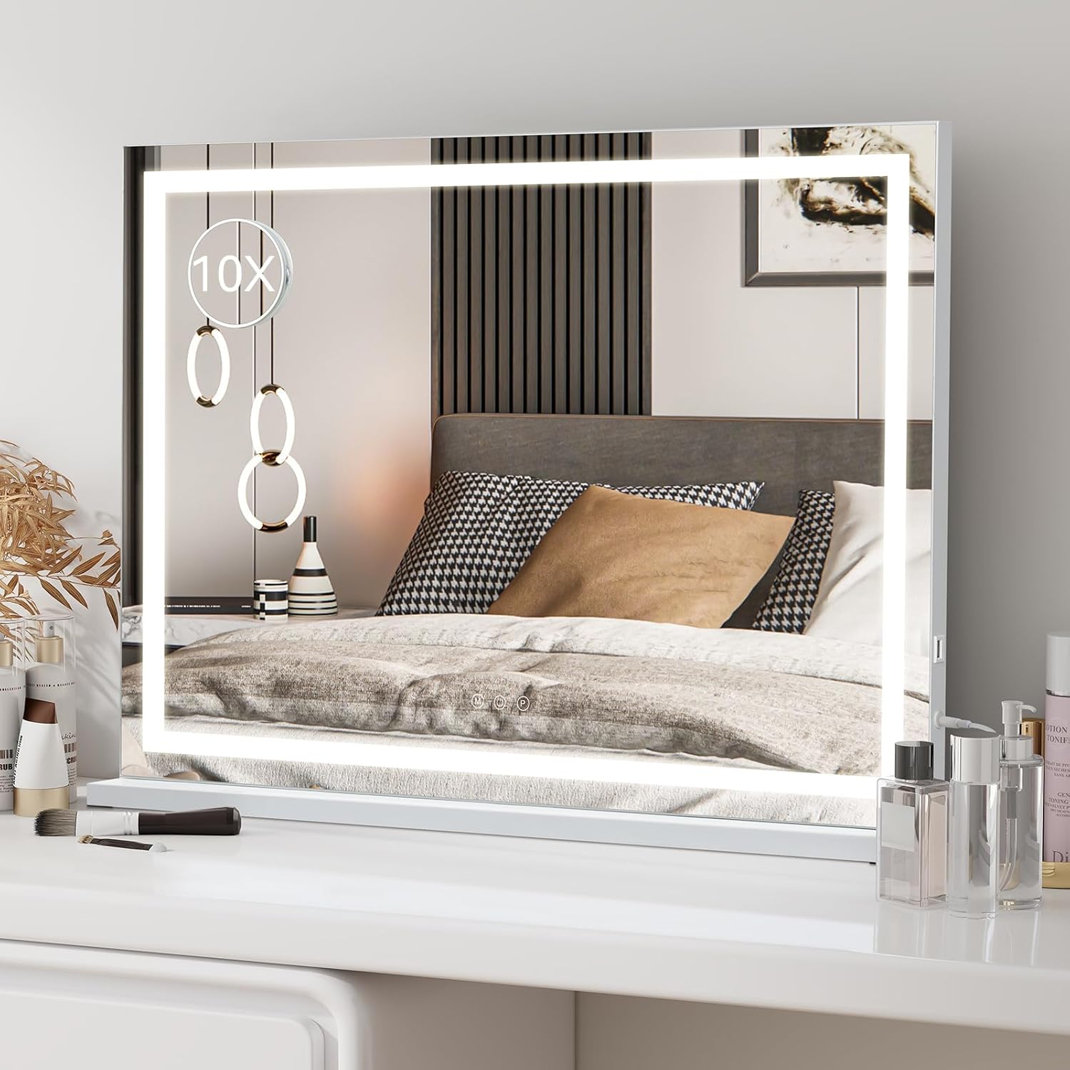 YOURLITE Hollywood Vanity Mirror with Lights, 70×55cm Lighted Makeup Mirror with...