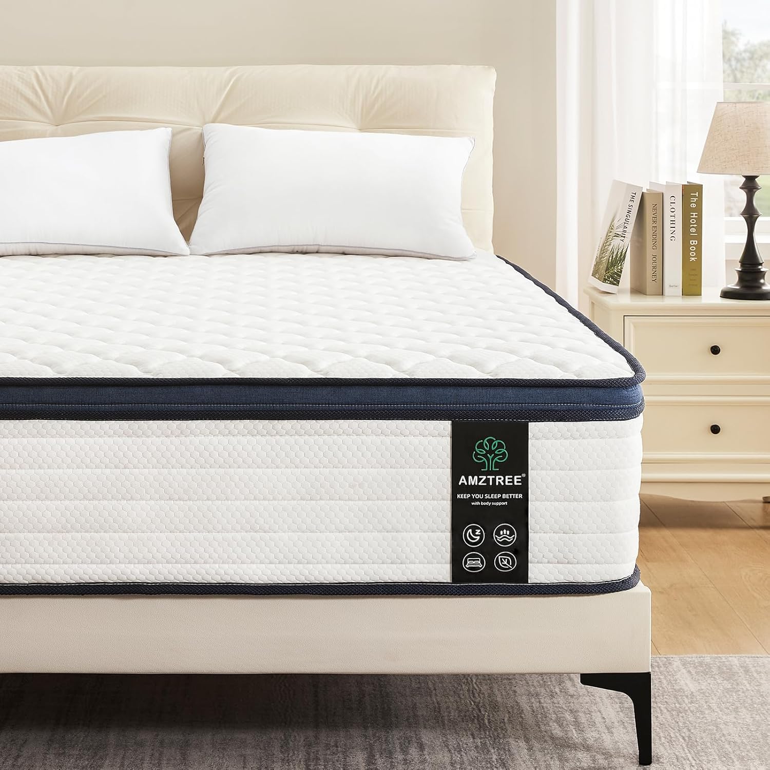 Queen Mattress 12 Inch Mattress Queen Size - Memory Foam & Pocket Coils Springs,...