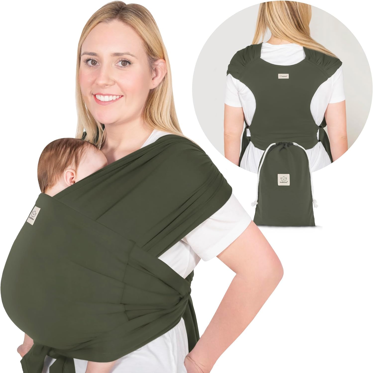 KeaBabies Baby Wraps Carrier, D-Lite Baby Wrap - Easy-Wearing, Adjustable Baby S...