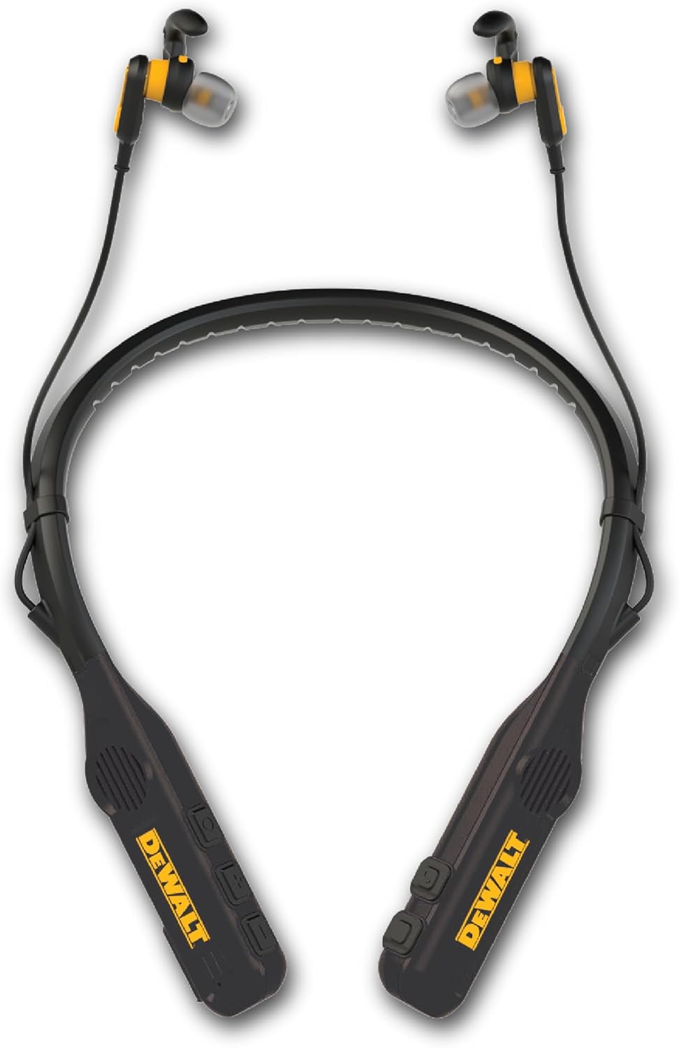 DEWALT 2-in-1 Neckband Bluetooth Headphones w/Built-in Speakers, Jobsite Wearabl...