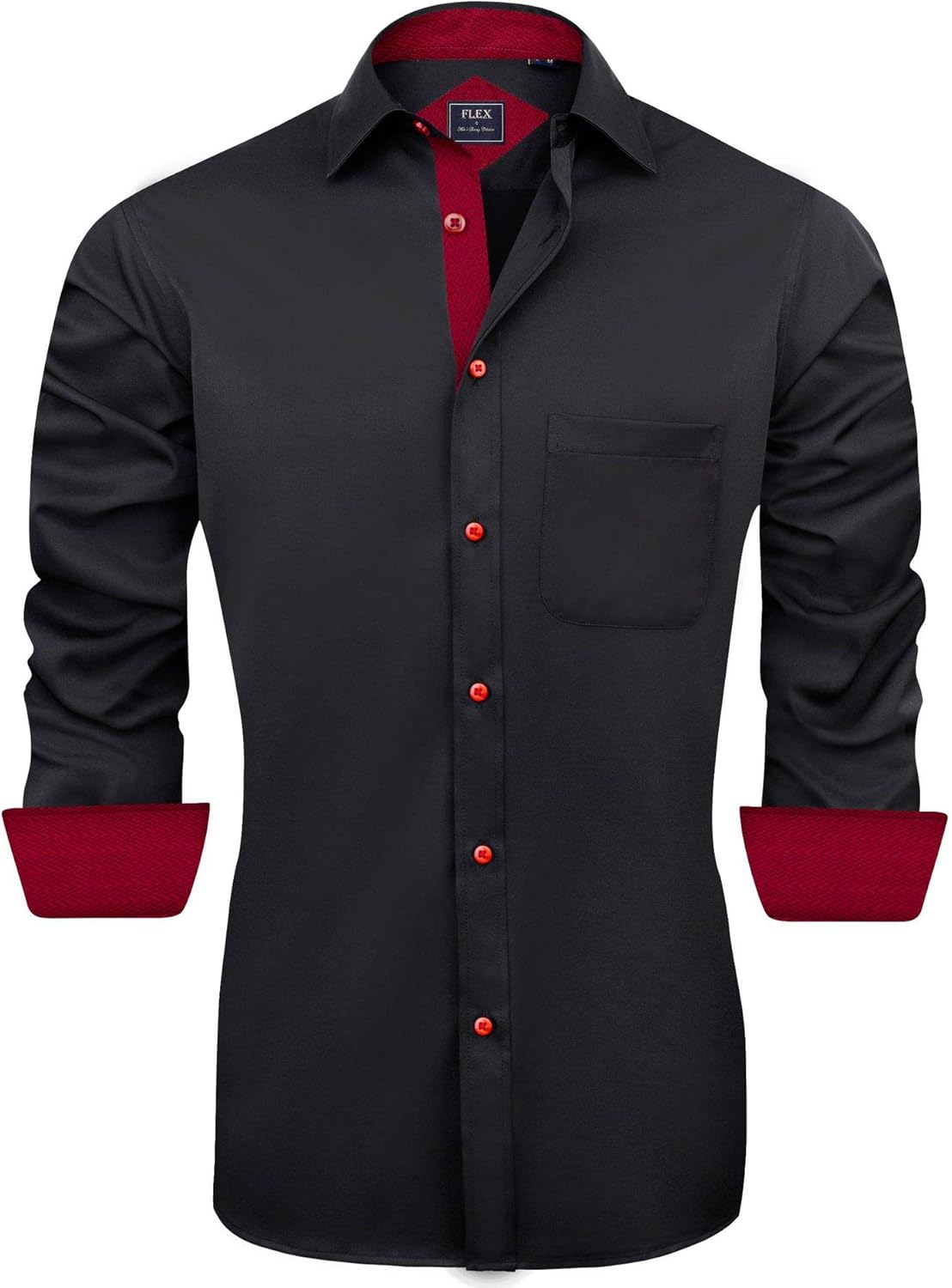 J.VER Men's Dress Shirts Long Sleeve Business Regular Fit Wedding Work Non Iron...