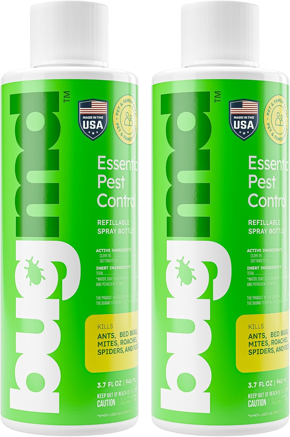 BugMD Pest Control Essential Oil Concentrate (3.7 oz, 2 Pack) - Plant Powered Bu...