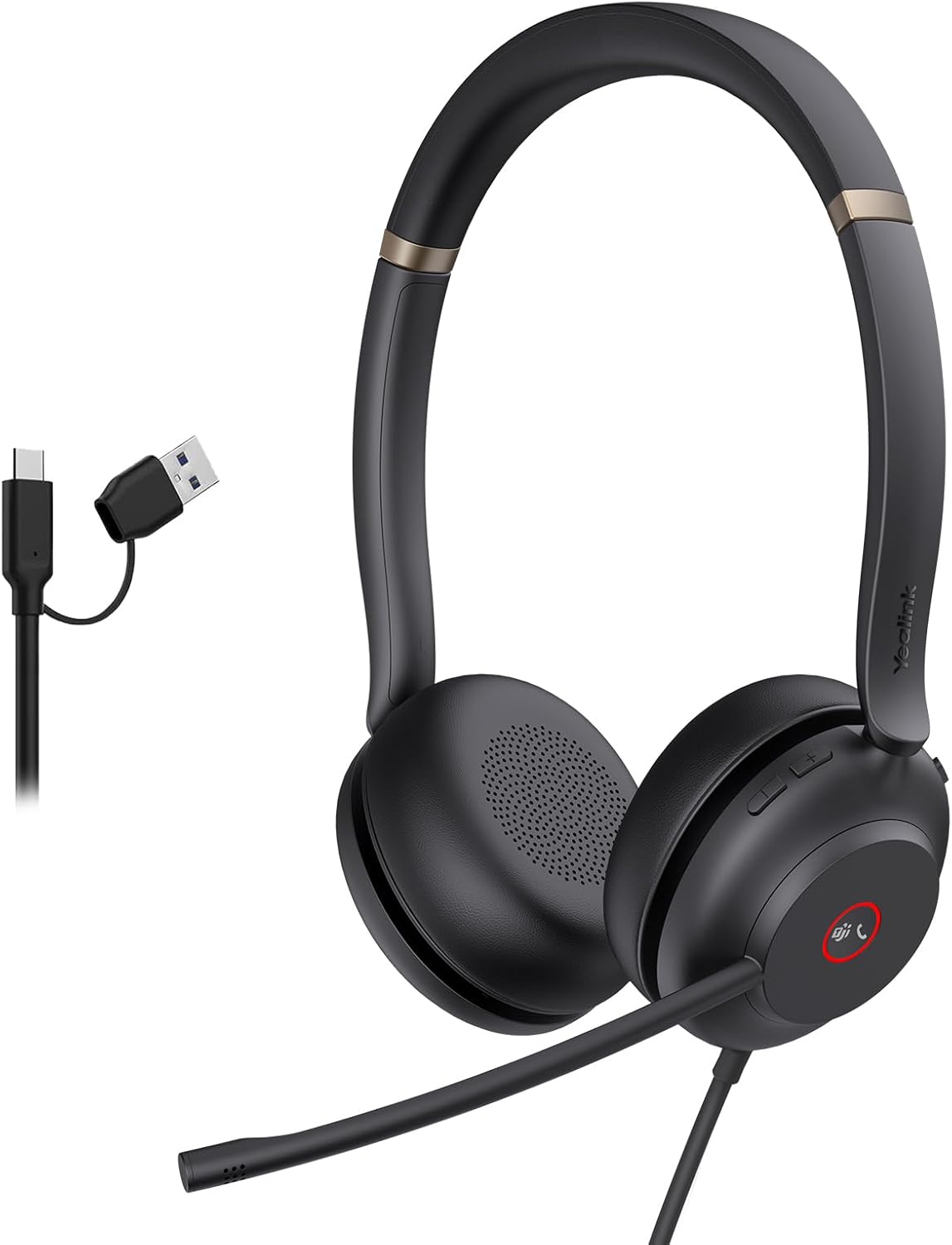 Yealink UH37 USB Headset with Noise Cancelling Microphone,Wired Headset for PC L...