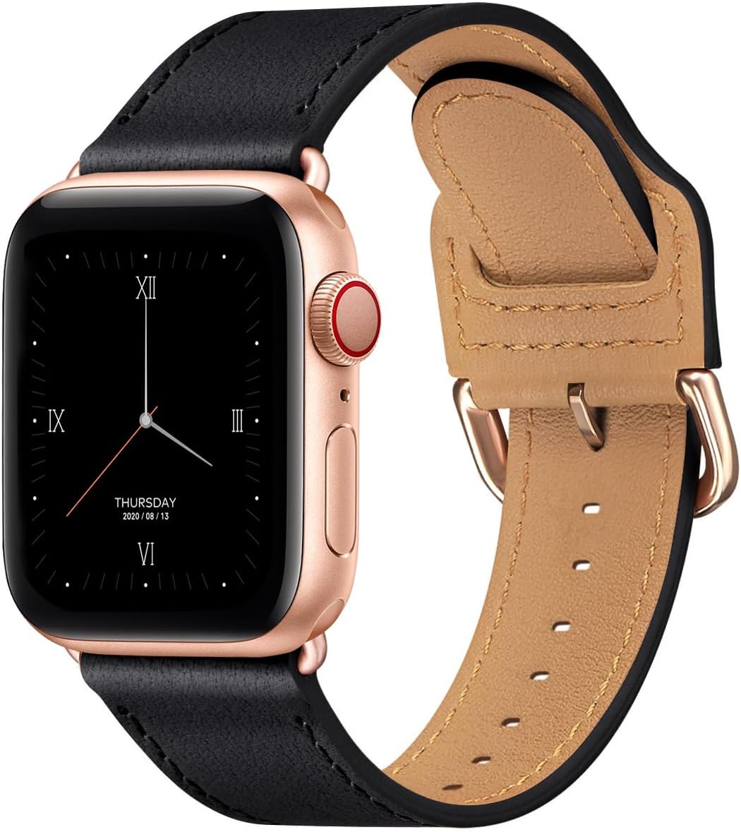 POWER PRIMACY Leather Bands Compatible with Apple Watch Band 38mm 40mm 41mm 42mm...