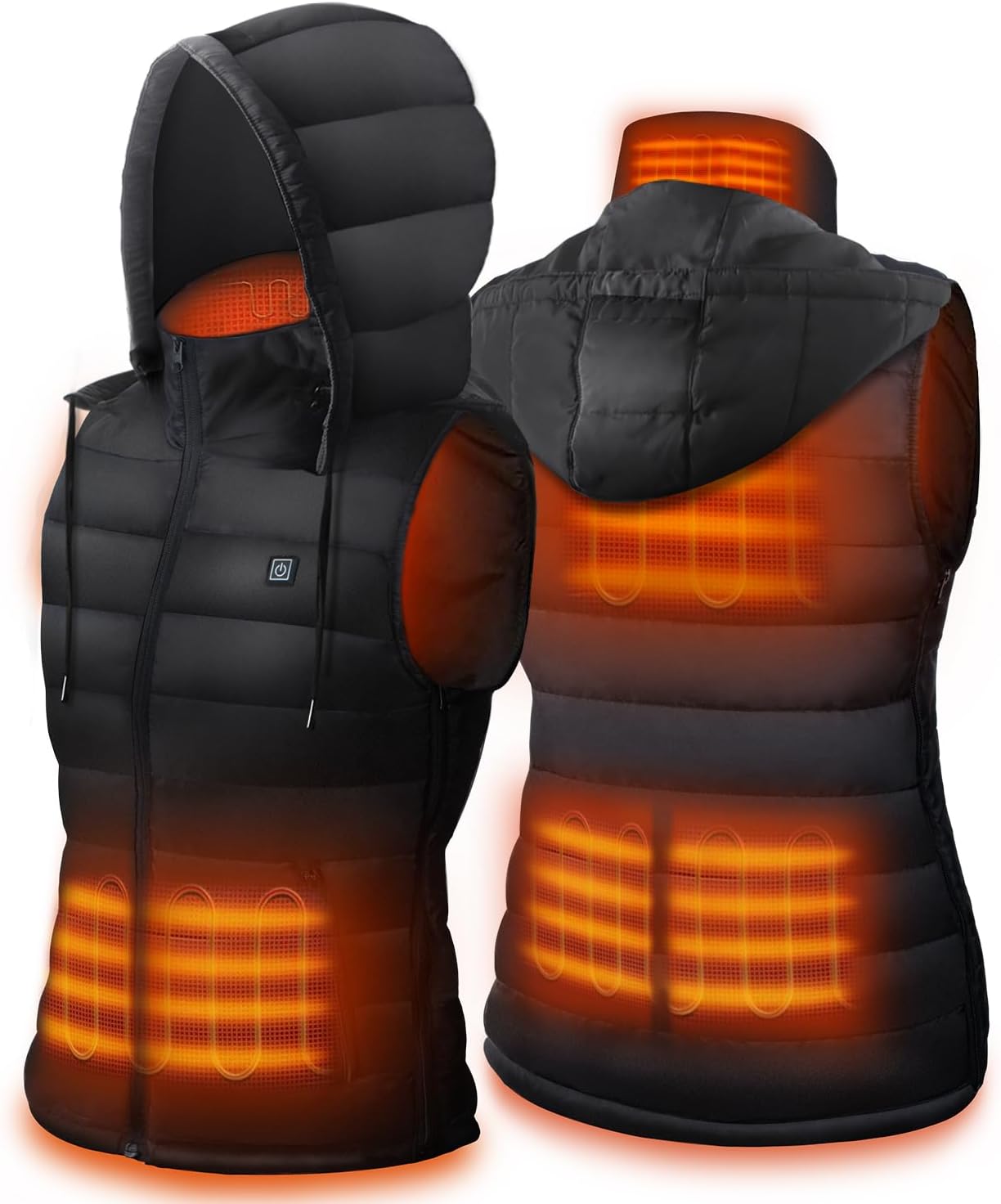 DR.PREPARE Heated Vest, Unisex Winter Hooded Heated Vests Outerwear for Men Wome...