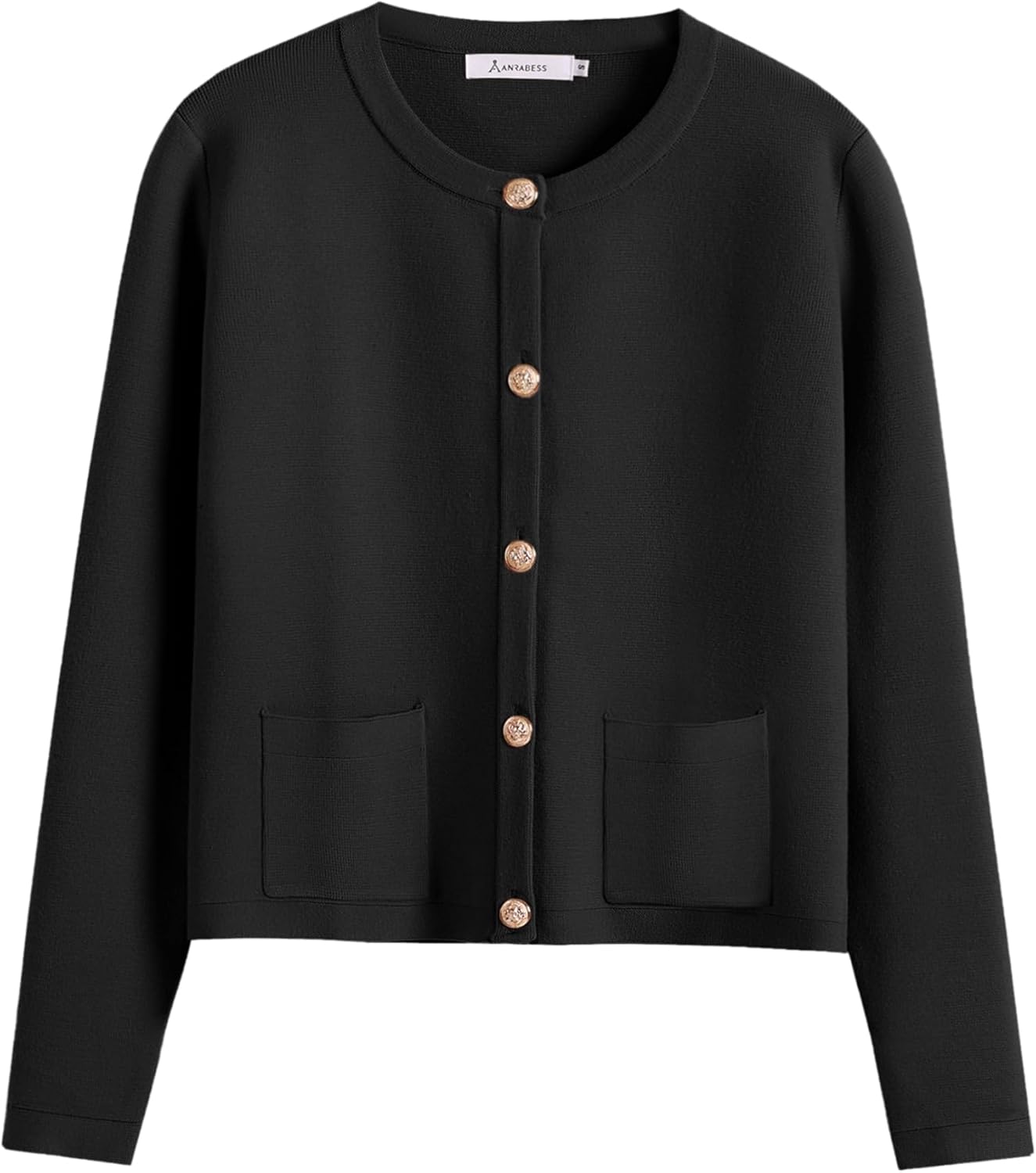 ANRABESS Women Striped Cardigan Sweaters Button Down Cropped Knit Lady Jackets C...