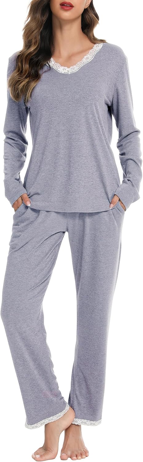 Lovasy Pyjamas for Women Super Soft Ladies Pyjamas Long Sleeve Pjs for Women Set...