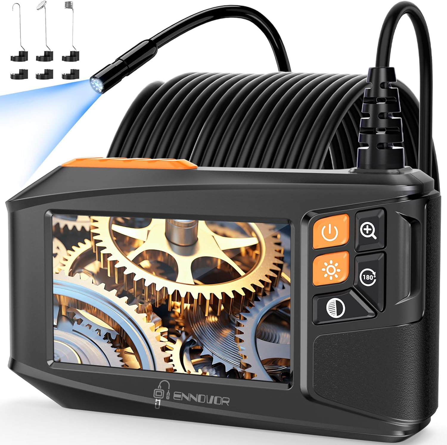 Ennovor Endoscope, 4.3'' IPS Screen Inspection Camera, 1920P HD Digital Borescop...