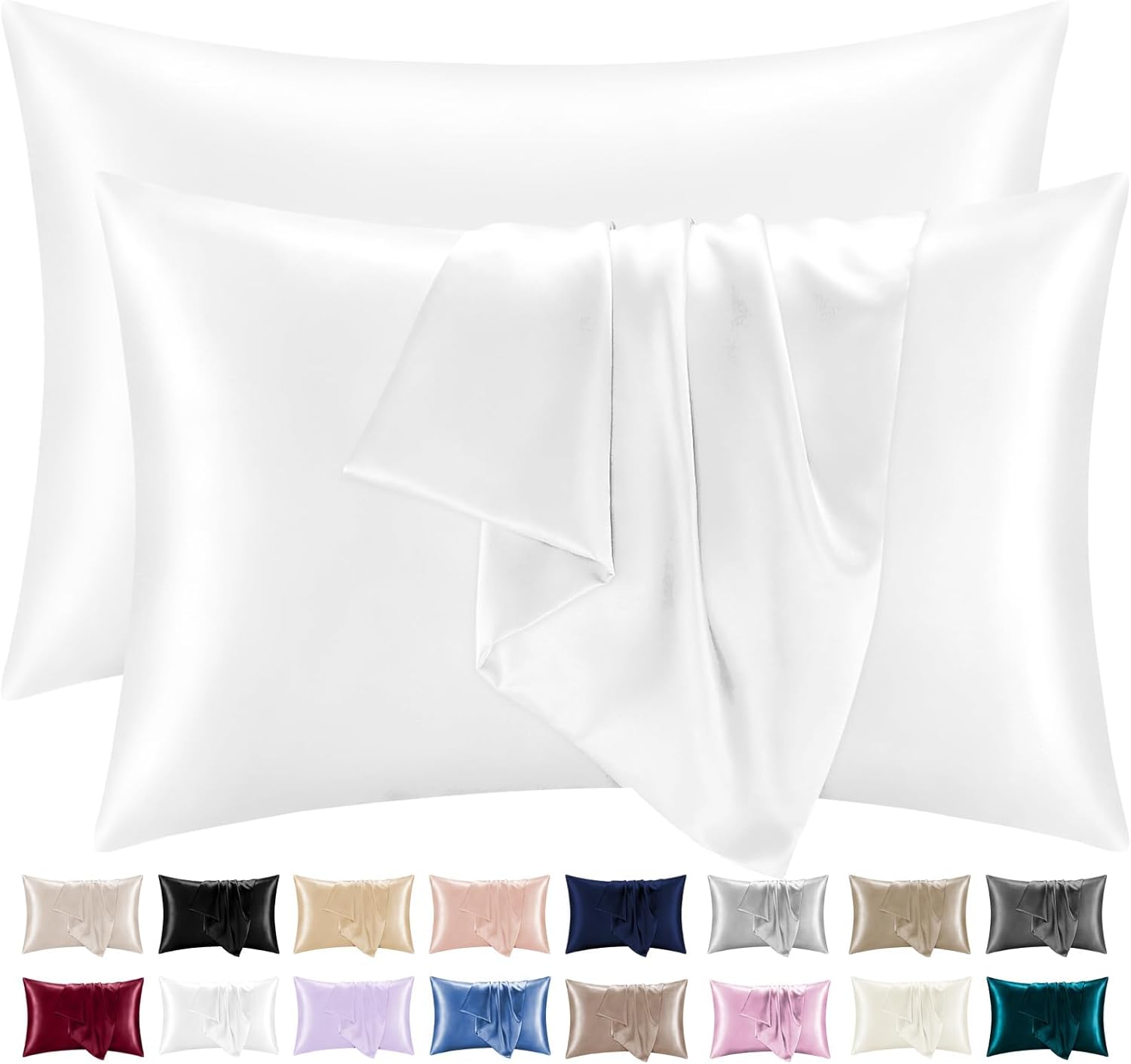 Lazzaro Satin Silk Pillowcases for Hair and Skin -...